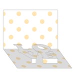 Polka Dots - Peach Orange on White LOVE Bottom 3D Greeting Card (7x5)