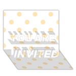 Polka Dots - Peach Orange on White YOU ARE INVITED 3D Greeting Card (7x5)