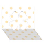 Polka Dots - Peach Orange on White Clover 3D Greeting Card (7x5)