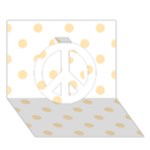 Polka Dots - Peach Orange on White Peace Sign 3D Greeting Card (7x5)