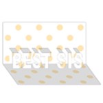 Polka Dots - Peach Orange on White BEST SIS 3D Greeting Card (8x4)