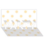 Polka Dots - Peach Orange on White PARTY 3D Greeting Card (8x4)