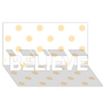 Polka Dots - Peach Orange on White BELIEVE 3D Greeting Card (8x4)