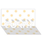 Polka Dots - Peach Orange on White SORRY 3D Greeting Card (8x4)