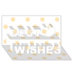 Polka Dots - Peach Orange on White Best Wish 3D Greeting Card (8x4)