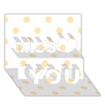 Polka Dots - Peach Orange on White Miss You 3D Greeting Card (7x5)