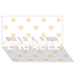 Polka Dots - Peach Orange on White ENGAGED 3D Greeting Card (8x4)