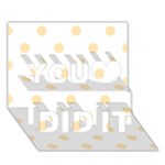 Polka Dots - Peach Orange on White You Did It 3D Greeting Card (7x5)