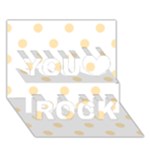 Polka Dots - Peach Orange on White You Rock 3D Greeting Card (7x5)