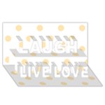 Polka Dots - Peach Orange on White Laugh Live Love 3D Greeting Card (8x4)