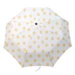 Polka Dots - Peach Orange on White Folding Umbrella