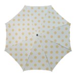 Polka Dots - Peach Orange on White Golf Umbrella