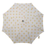 Polka Dots - Peach Orange on White Hook Handle Umbrella (Medium)