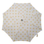 Polka Dots - Peach Orange on White Hook Handle Umbrella (Small)