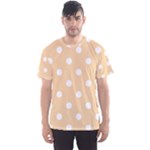 Polka Dots - White on Sunset Orange Men s Sport Mesh Tee