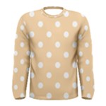 Polka Dots - White on Sunset Orange Men s Long Sleeve T-shirt