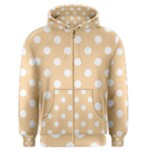 Polka Dots - White on Sunset Orange Men s Zipper Hoodie