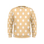 Polka Dots - White on Sunset Orange Kid s Sweatshirt