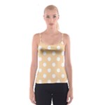 Polka Dots - White on Sunset Orange Spaghetti Strap Top