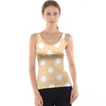 Polka Dots - White on Sunset Orange Tank Top