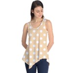 Polka Dots - White on Sunset Orange Sleeveless Tunic