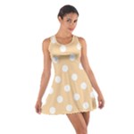 Polka Dots - White on Sunset Orange Cotton Racerback Dress