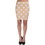 Polka Dots - White on Sunset Orange Bodycon Skirt