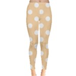 Polka Dots - White on Sunset Orange Women s Leggings