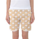 Polka Dots - White on Sunset Orange Women s Basketball Shorts