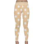 Polka Dots - White on Sunset Orange Yoga Leggings