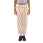 Polka Dots - White on Sunset Orange Women s Jogger Sweatpants