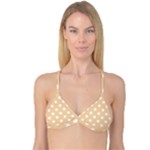 Polka Dots - White on Sunset Orange Reversible Tri Bikini Top