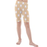 Polka Dots - White on Sunset Orange Kid s Mid Length Swim Shorts