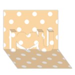 Polka Dots - White on Sunset Orange I Love You 3D Greeting Card (7x5)