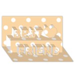 Polka Dots - White on Sunset Orange Best Friends 3D Greeting Card (8x4)