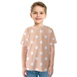 Polka Dots - White on Apricot Orange Kid s Sport Mesh Tee