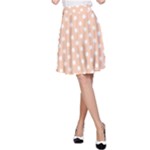 Polka Dots - White on Apricot Orange A-Line Skirt