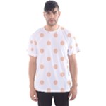 Polka Dots - Apricot Orange on White Men s Sport Mesh Tee