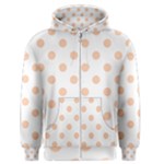 Polka Dots - Apricot Orange on White Men s Zipper Hoodie