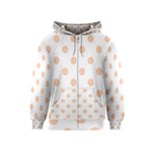 Polka Dots - Apricot Orange on White Kid s Zipper Hoodie