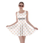 Polka Dots - Apricot Orange on White Skater Dress