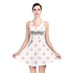 Polka Dots - Apricot Orange on White Reversible Skater Dress