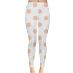 Polka Dots - Apricot Orange on White Women s Leggings