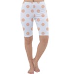 Polka Dots - Apricot Orange on White Cropped Leggings