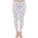 Polka Dots - Apricot Orange on White Winter Leggings