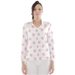 Polka Dots - Apricot Orange on White Wind Breaker (Women)