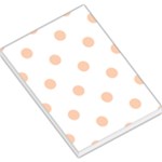 Polka Dots - Apricot Orange on White Large Memo Pads