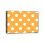 Polka Dots - White on Pastel Orange Mini Canvas 6  x 4  (Stretched)