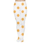 Polka Dots - Pastel Orange on White Women s Tights