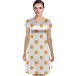 Polka Dots - Pastel Orange on White Cap Sleeve Nightdress